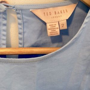 Ted banker London top short sleeve rouching detail. Beautiful light blue color.